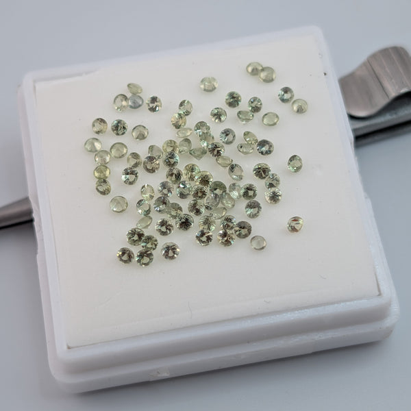 Zafiro Verde Facetado Redondo 2 mm