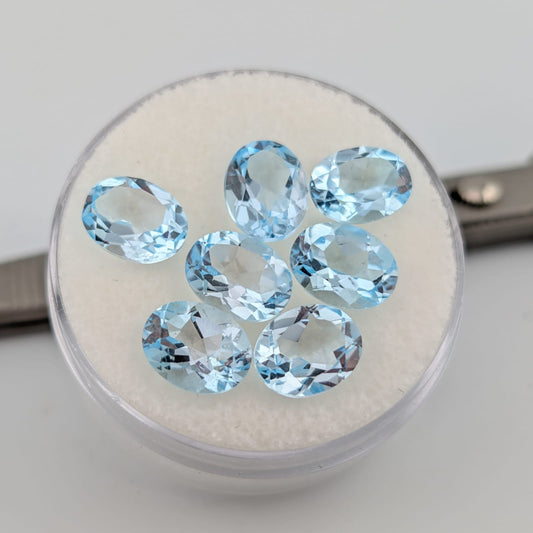 Topacio Sky Blue Facetado Ovalado 9 x 7 mm