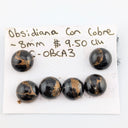 Obsidiana con cobre Cabuchon Redondo 8 mm