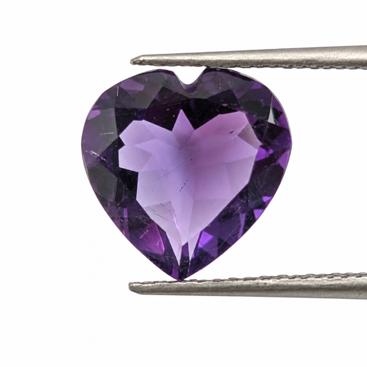 Amatista Facetada Corazón 9 mm