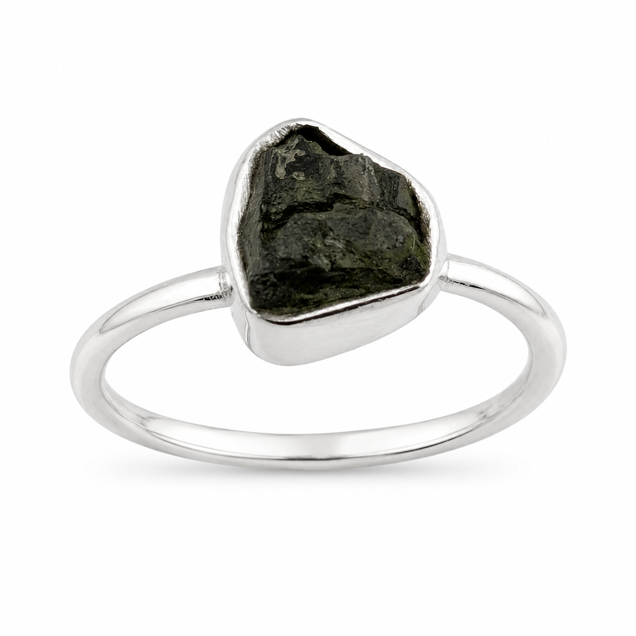 Anillo con Moldavita en bruto