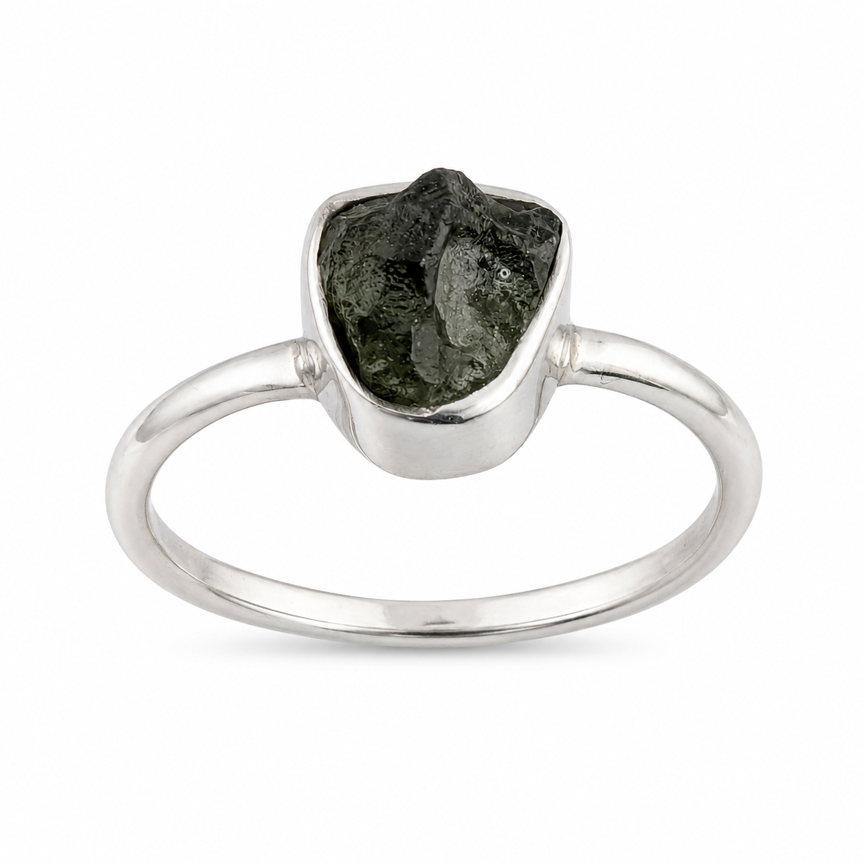 Anillo con Moldavita en bruto