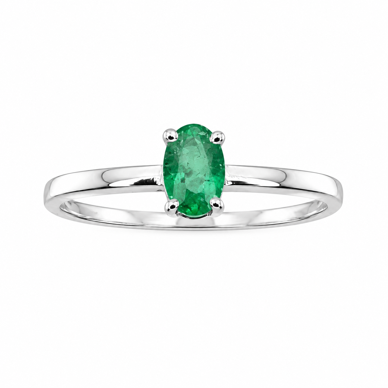 Anillo con Esmeralda Ovalada 3x5mm