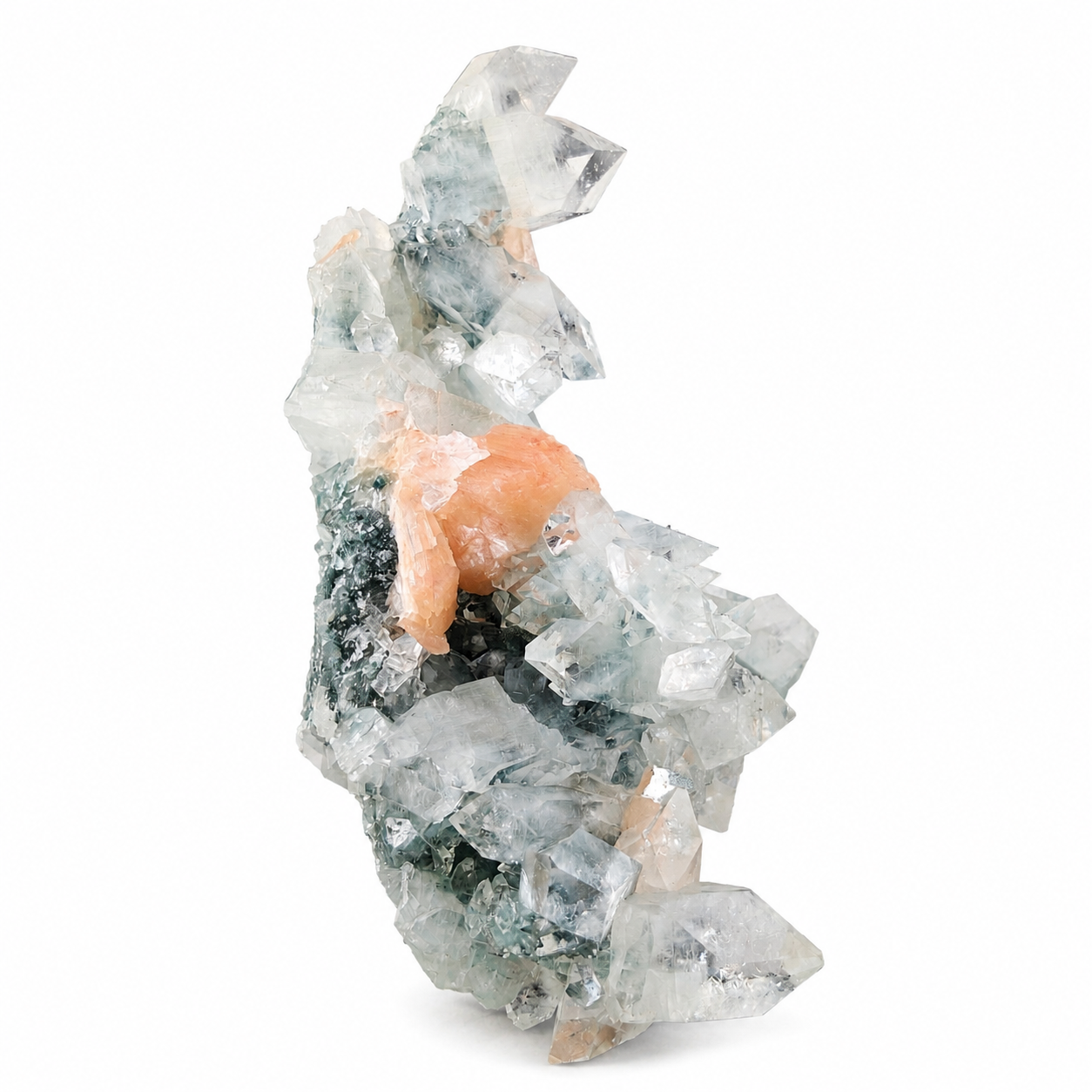 Apofilita con Estilbita y Cuarzo 20.5×14 cm