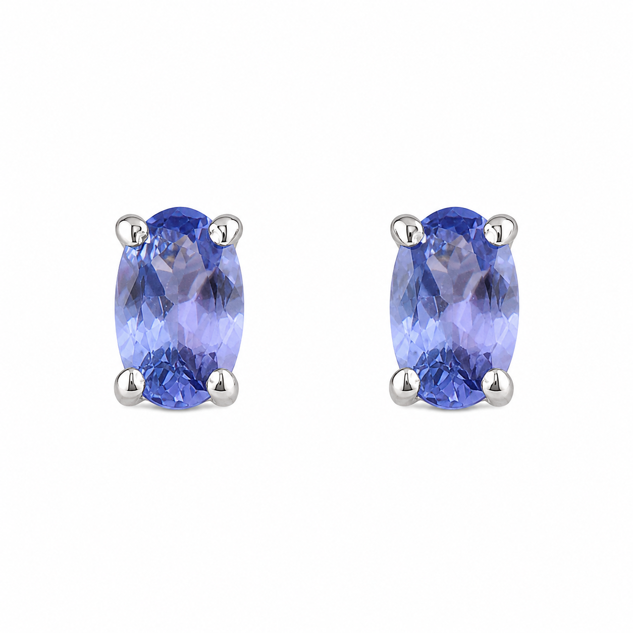 Aretes con tanzanita ovalado 5x3 mm