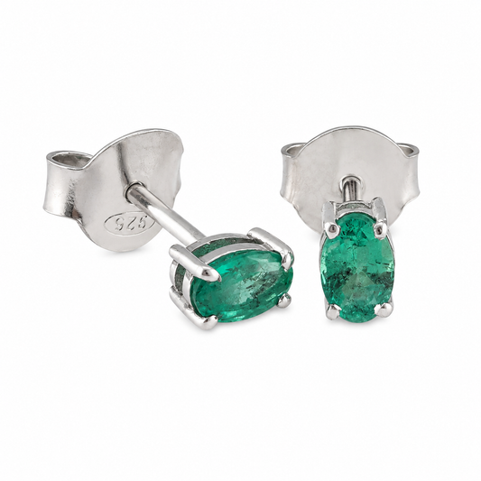 Aretes de Esmeralda ovalado 5x3 mm