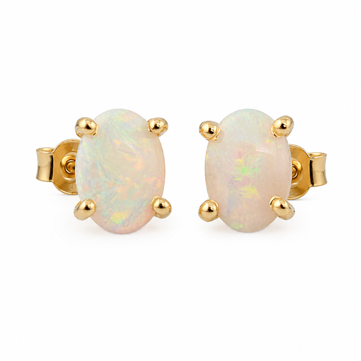 Aretes de ópalo ovalado 6x4 mm