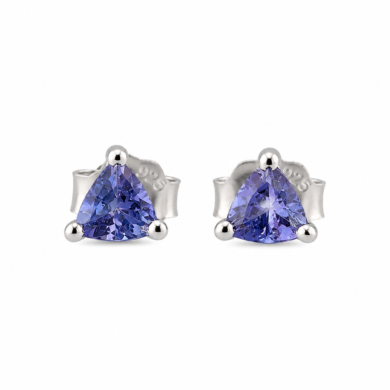 Aretes de tanzanita trilliant 4 mm