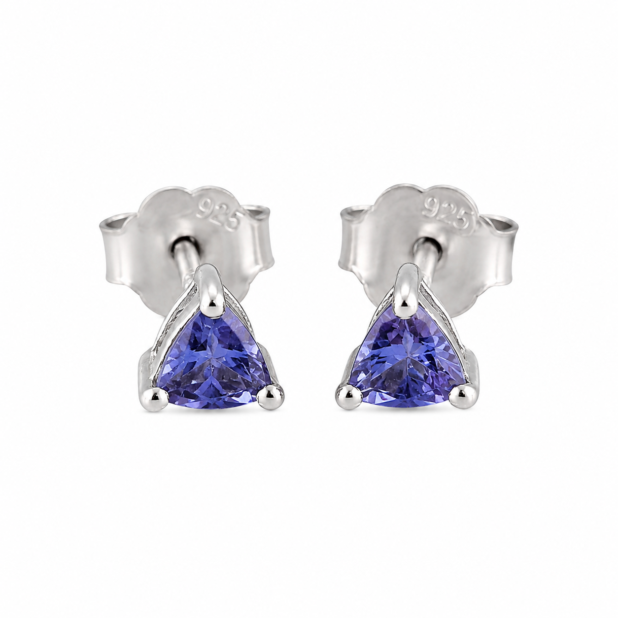 Aretes de tanzanita trilliant 4 mm