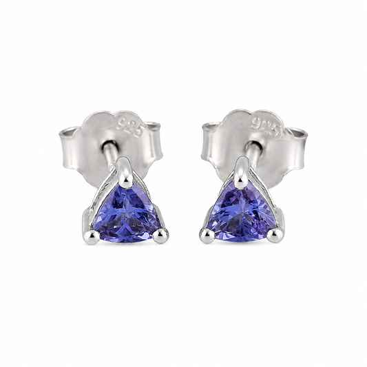 Aretes de tanzanita trilliant 4 mm