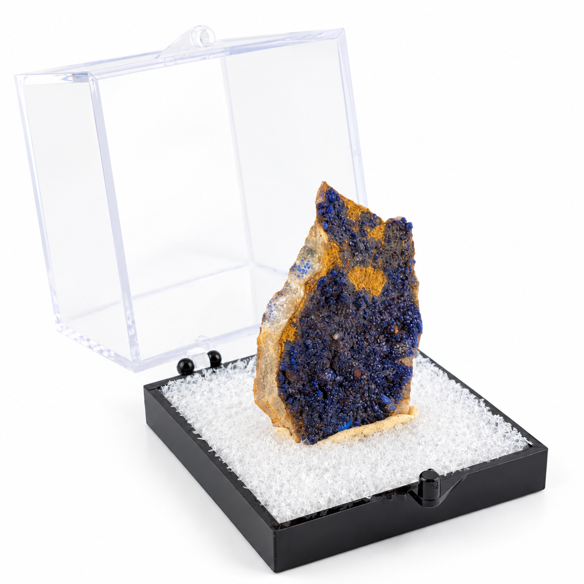 Azurita en Bruto en Caja de acrílico ~5 cm