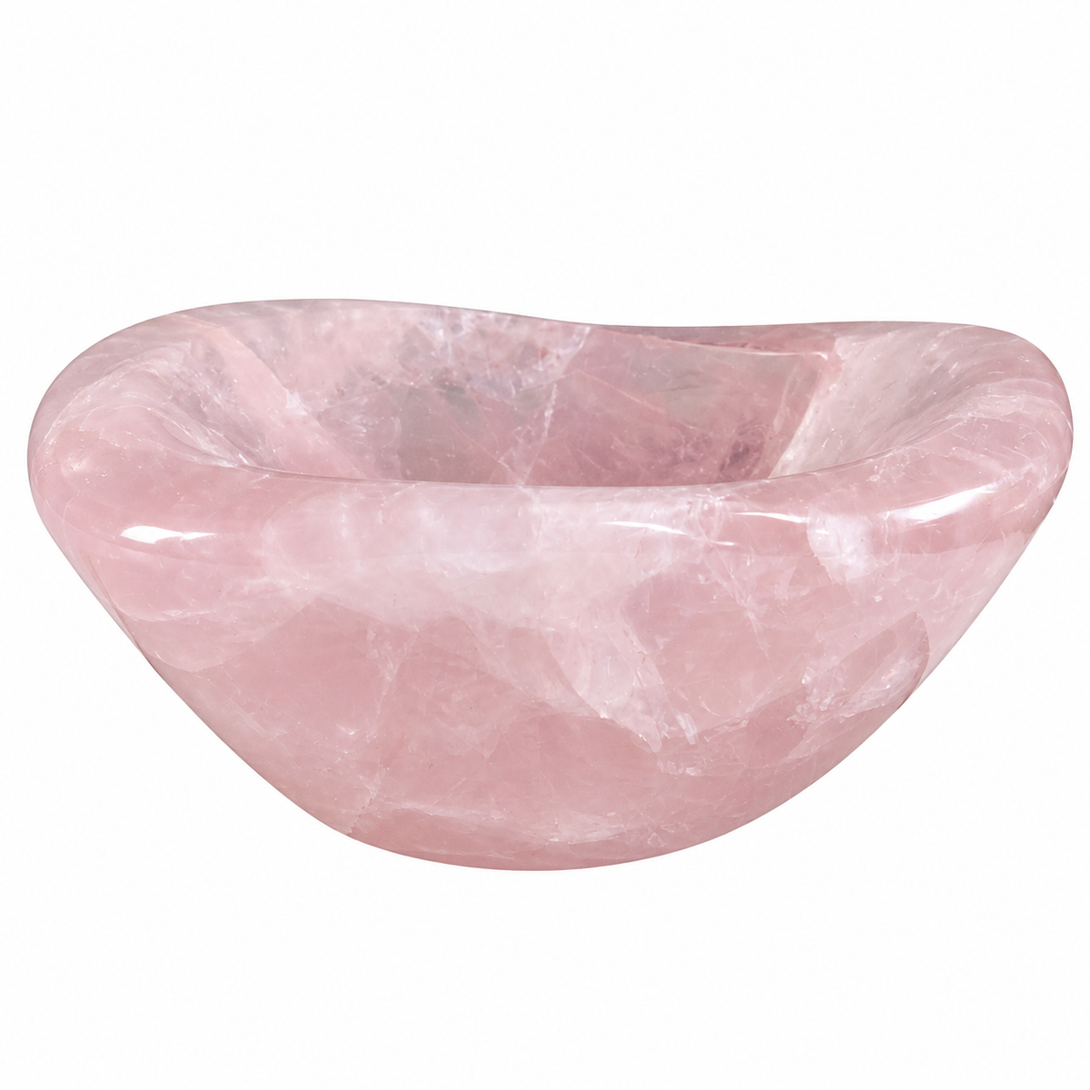 Bowl de Cuarzo Rosa Aprox 9.5 x 9.5 x 3.5 cm