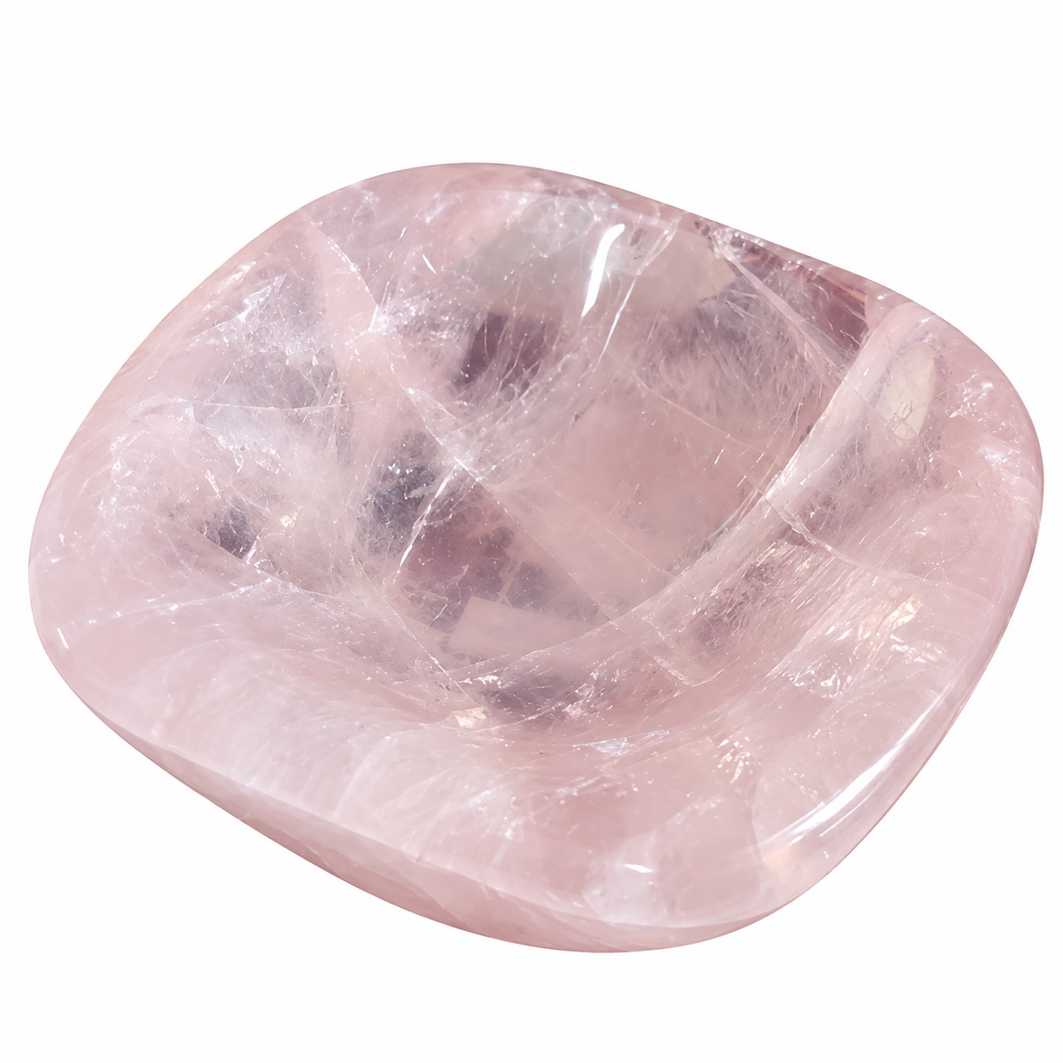 Bowl de Cuarzo Rosa Aprox 9.5 x 9.5 x 3.5 cm