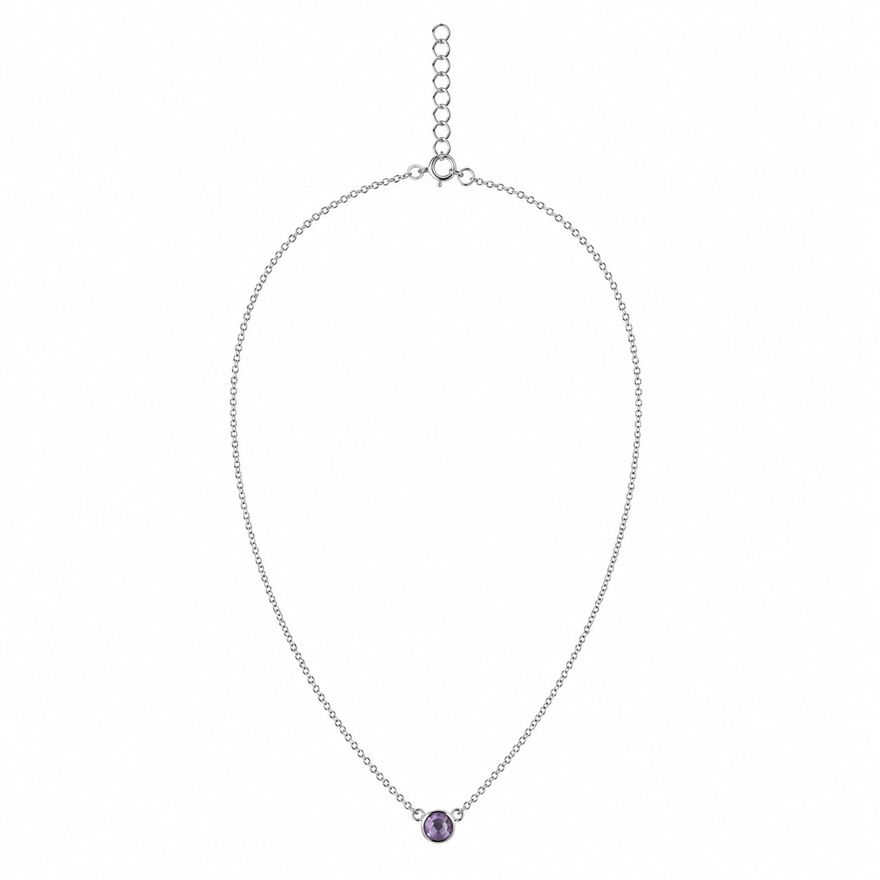Collar de plata 925 con baño de rodio y piedras naturales
