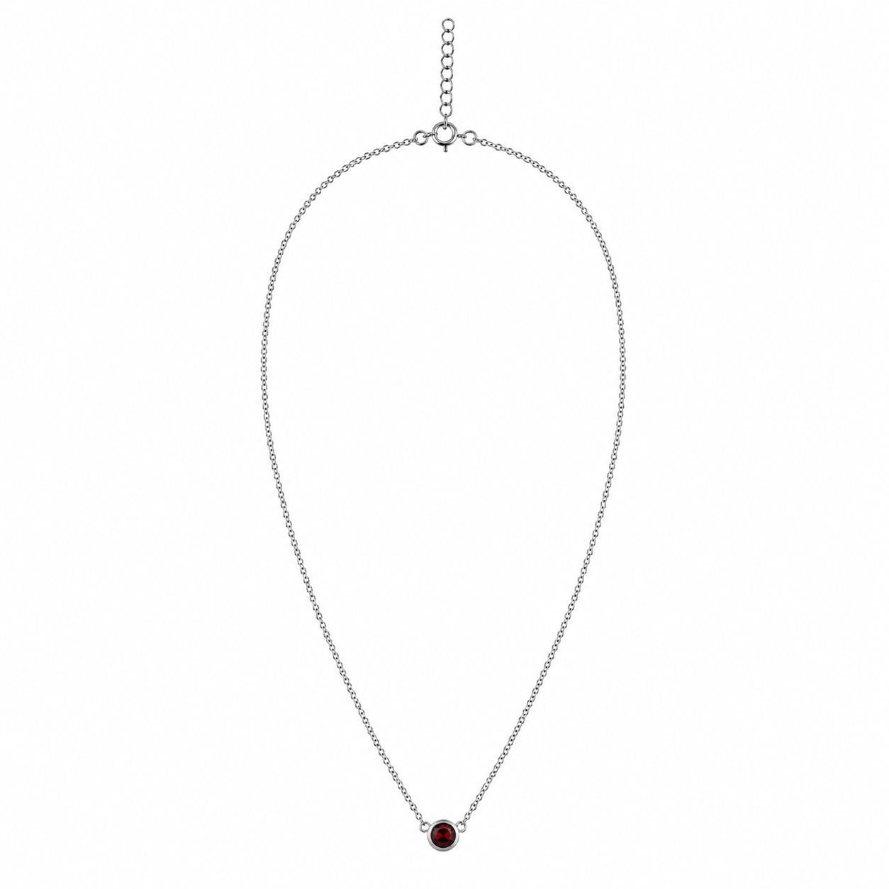 Collar de plata 925 con baño de rodio y piedras naturales