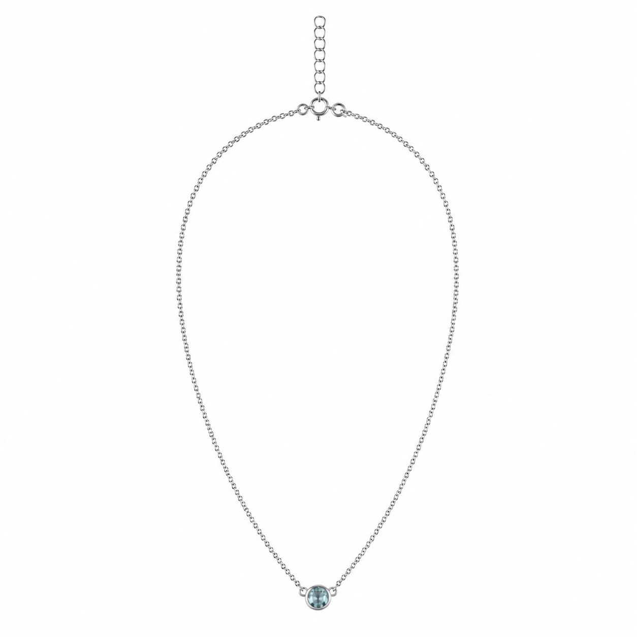 Collar de plata 925 con baño de rodio y piedras naturales