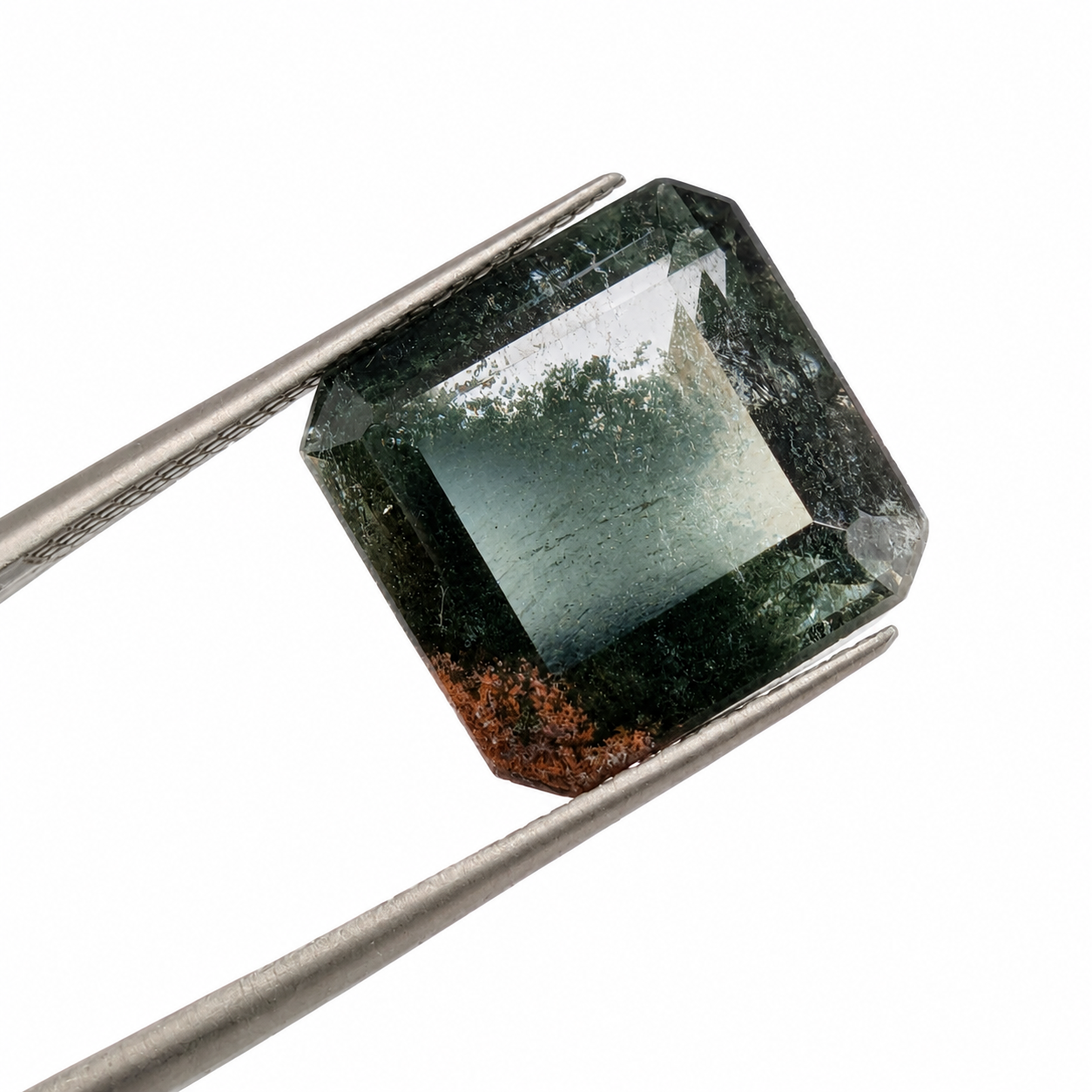 Cuarzo Con Inclusiones Facetado Esmeralda 16 x 11 mm
