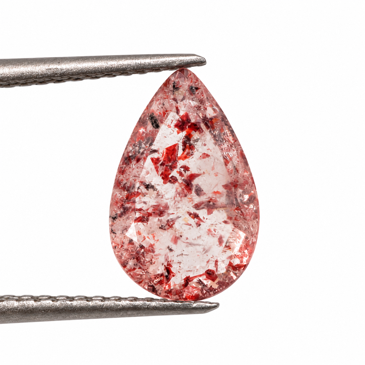Cuarzo Hematoide Facetado Pera 11.5 x 7.4 mm
