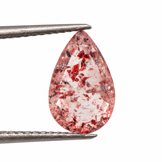 Cuarzo Hematoide Facetado Pera 11.5 x 7.4 mm