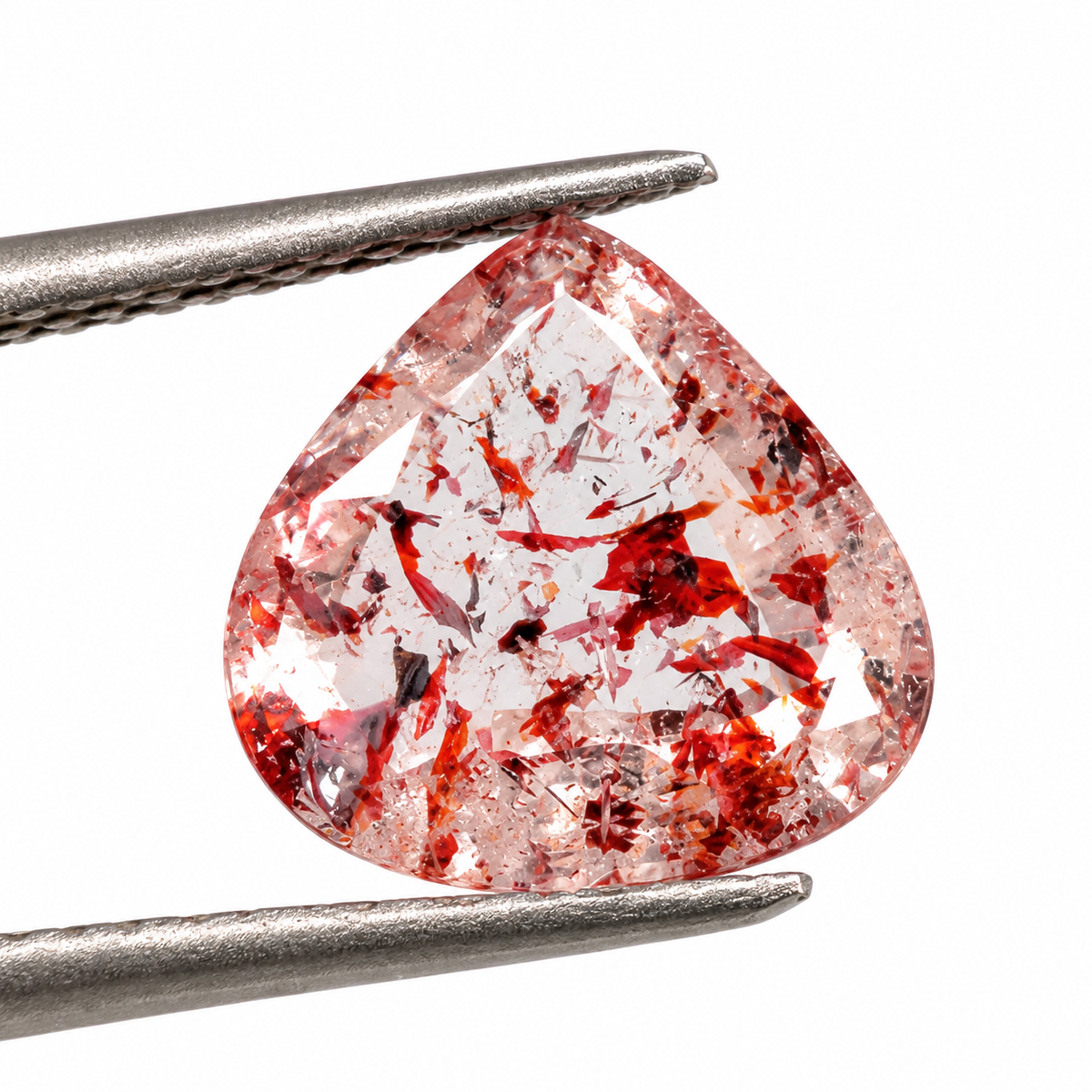 Cuarzo Hematoide Facetado Pera 8 x 6 mm