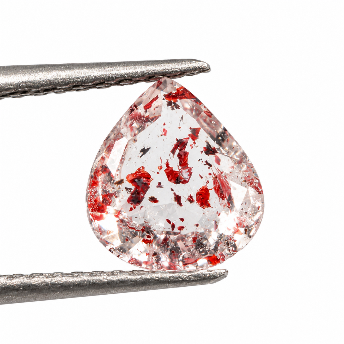 Cuarzo Hematoide Facetado Pera 7 x 7.5 mm