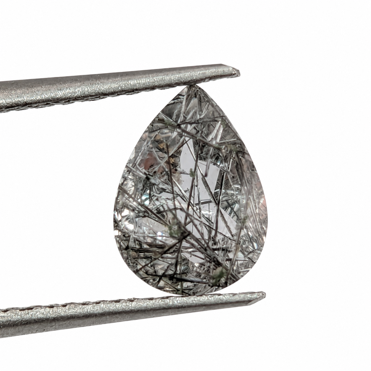 Cuarzo Rutilado Facetado Pera 8 x 6 mm