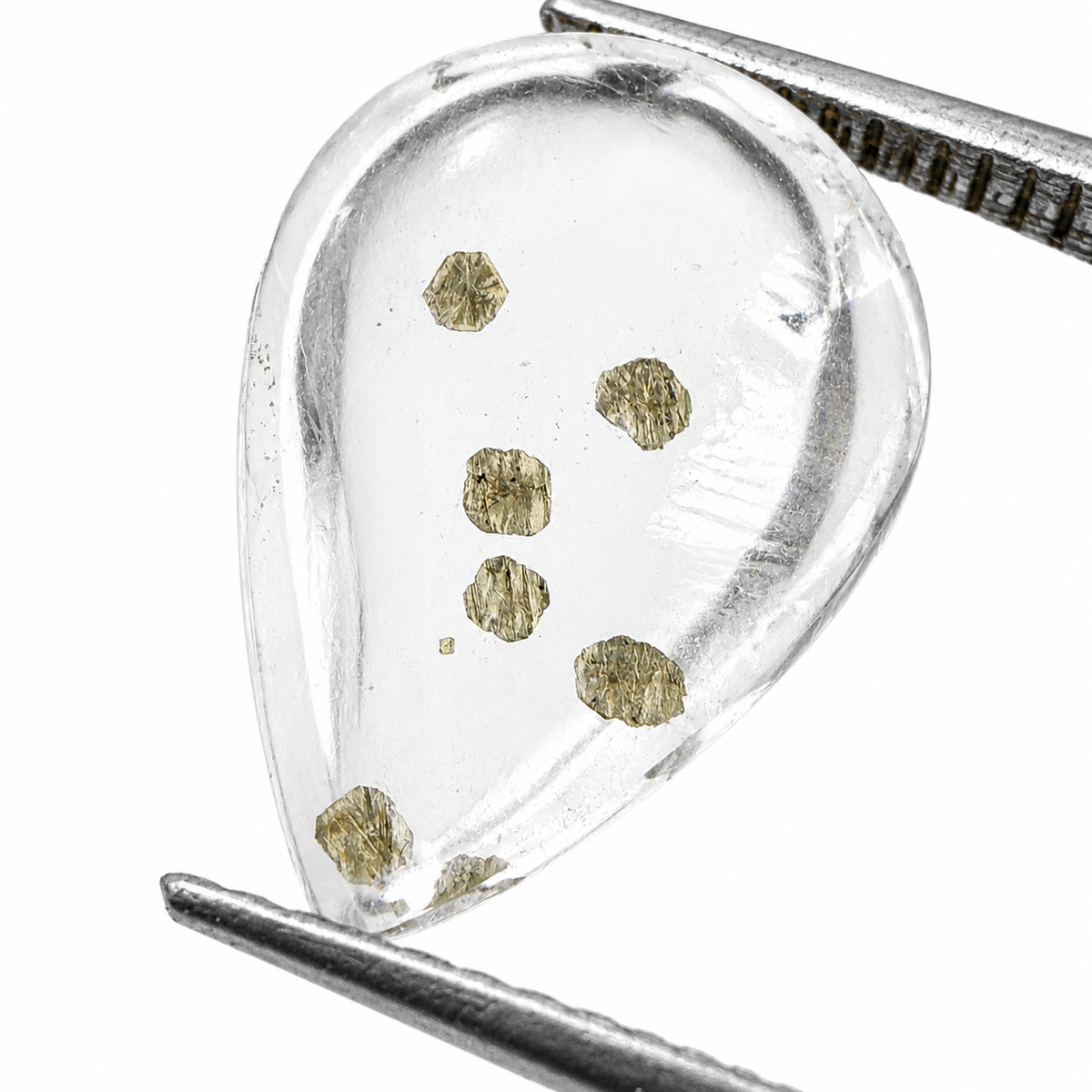 Cuarzo con marcasita Cabuchon Gota 11 x 8 mm