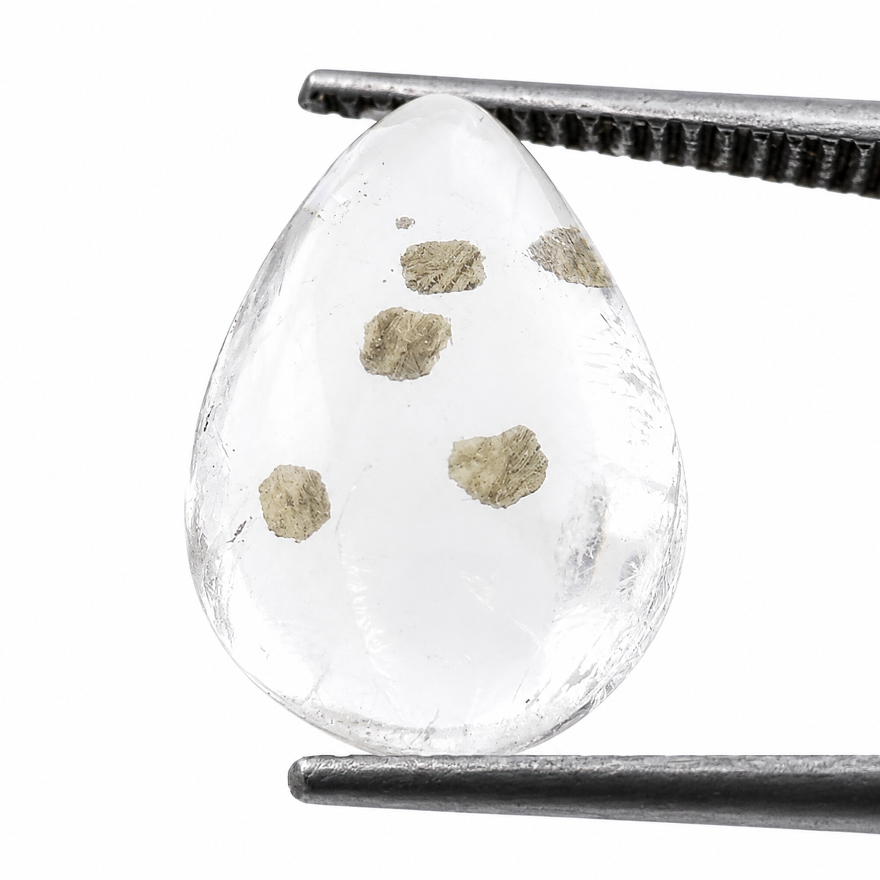 Cuarzo con marcasita Cabuchón Pera 11 mm x 8 mm