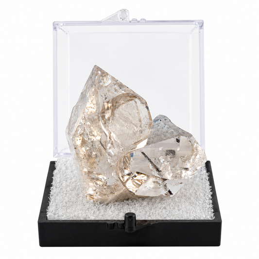 Diamante Herkimer en en Caja de acrílico ~5 cm