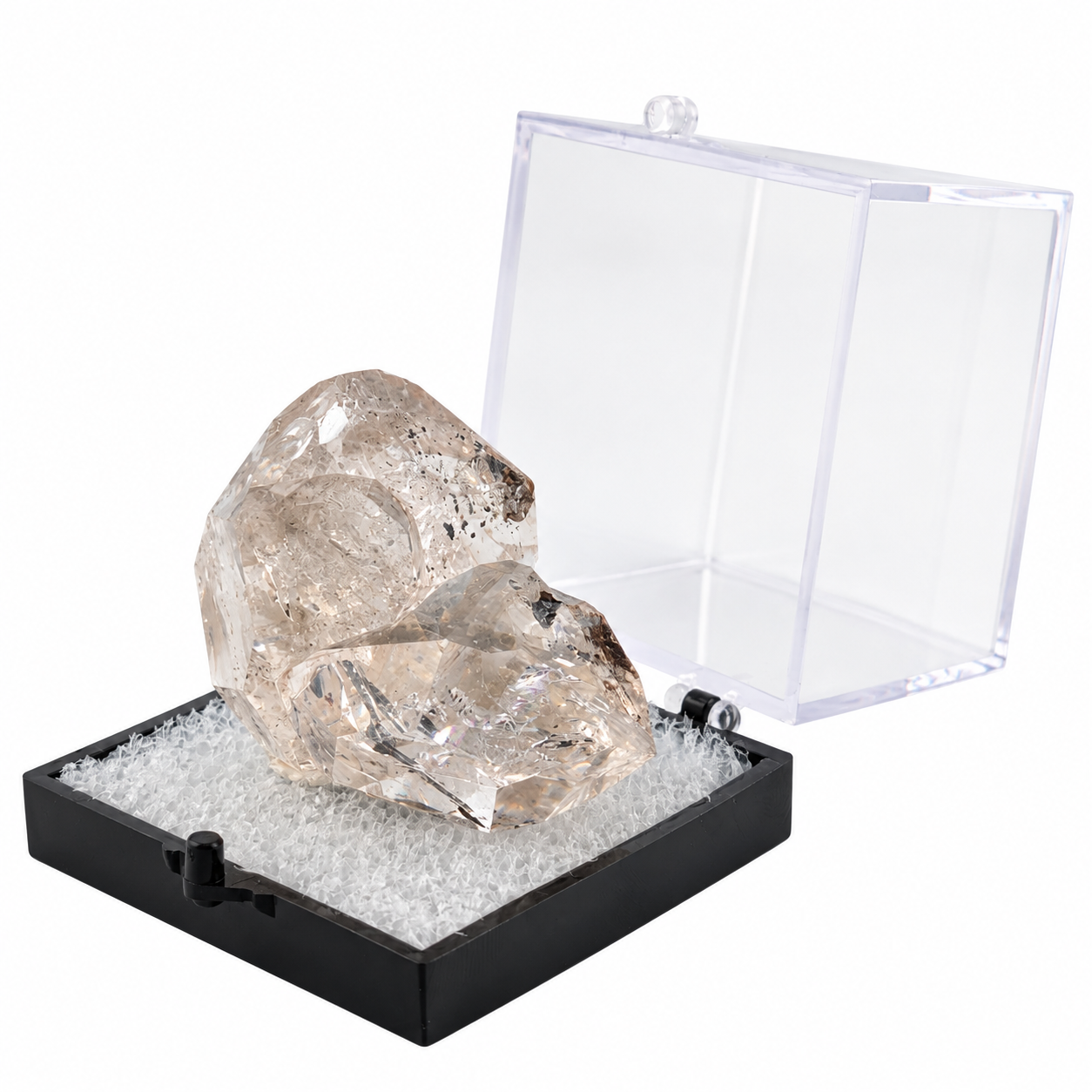 Diamante Herkimer en en Caja de acrílico ~5 cm