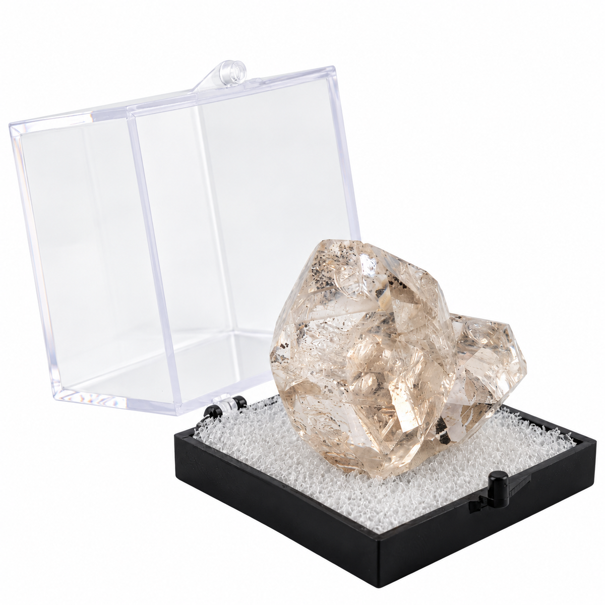 Diamante Herkimer en en Caja de acrílico ~5 cm