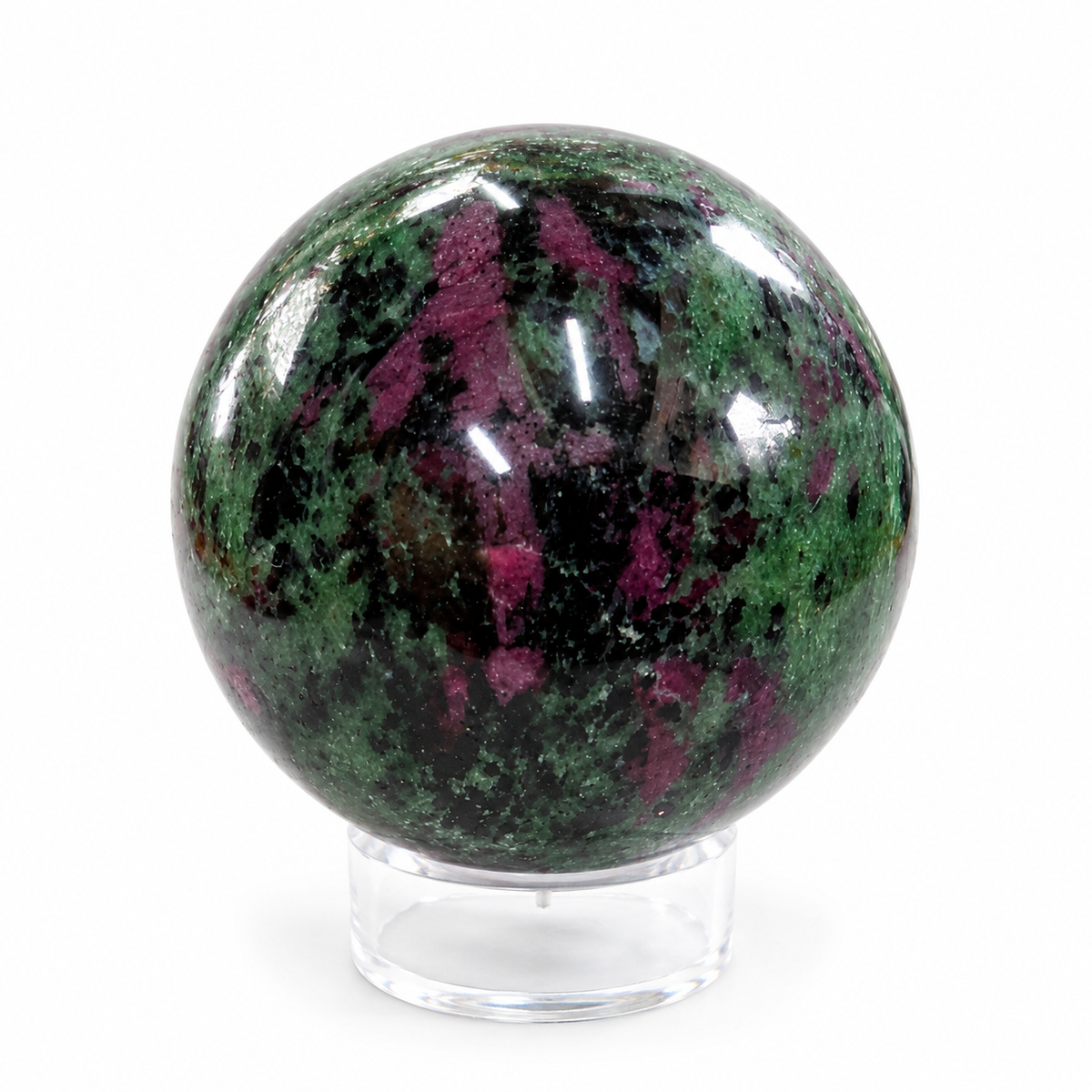 Esfera Zoicita con Rubí Aprox 4.9 cm
