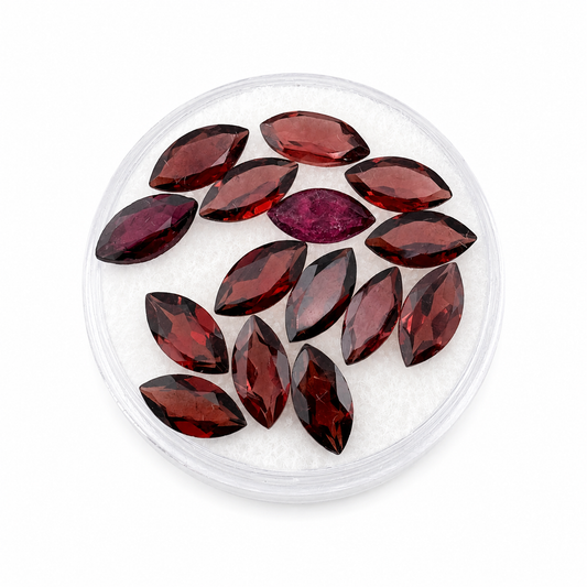 Granate Facetado Marquesa 8 x 4 mm