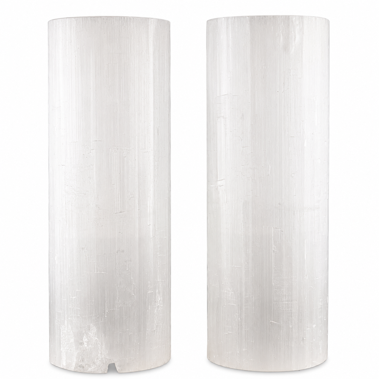 Lámpara cilindro de selenita blanca 25 cm