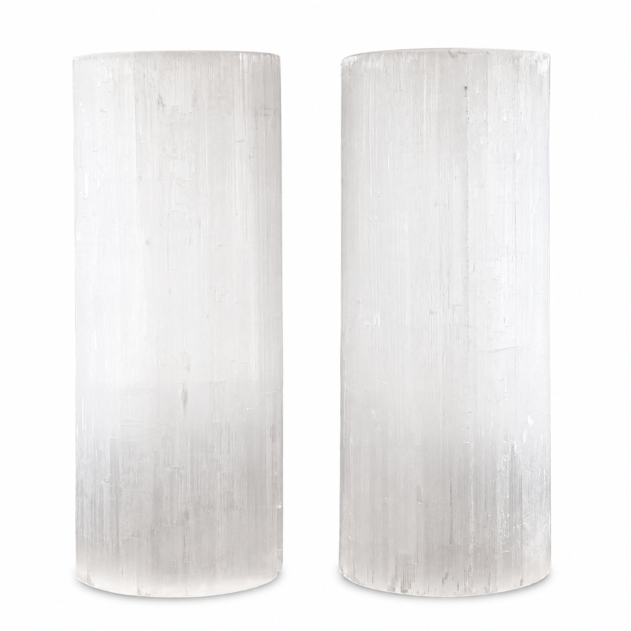 Lámpara cilindro de selenita blanca 20 x 8 cm