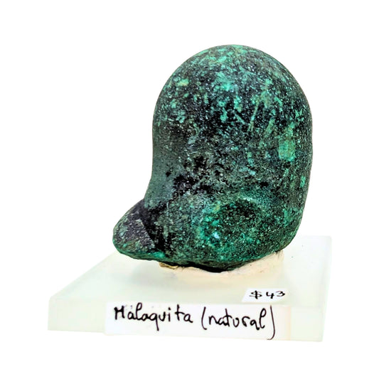 Malaquita en Bruto en Base de Acrílico ~4 cm