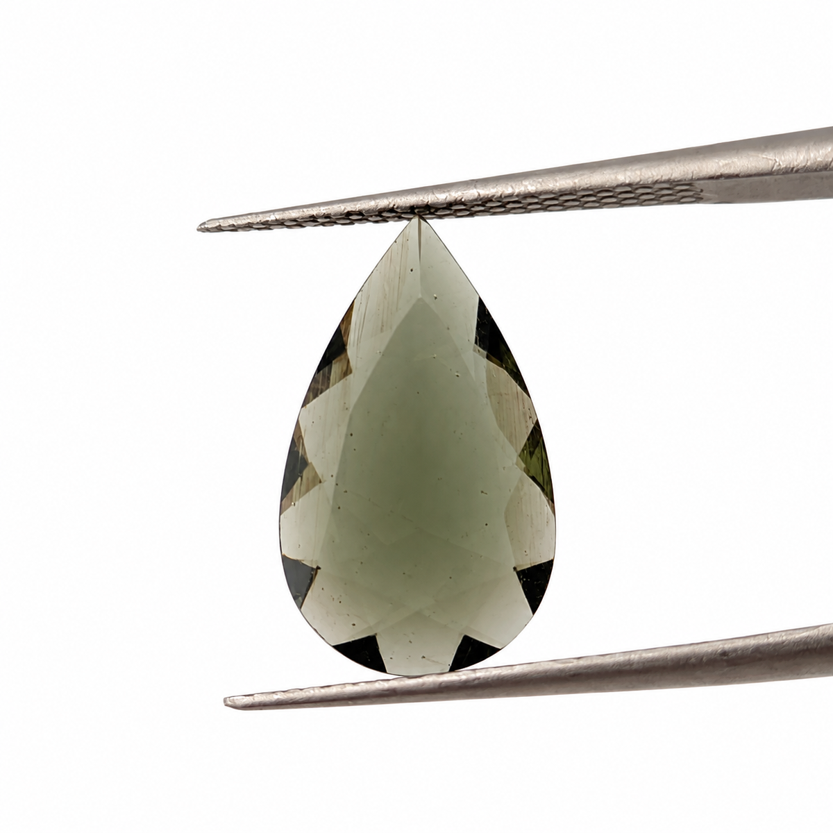 Moldavita Facetada Gota 18 x 10.5 mm
