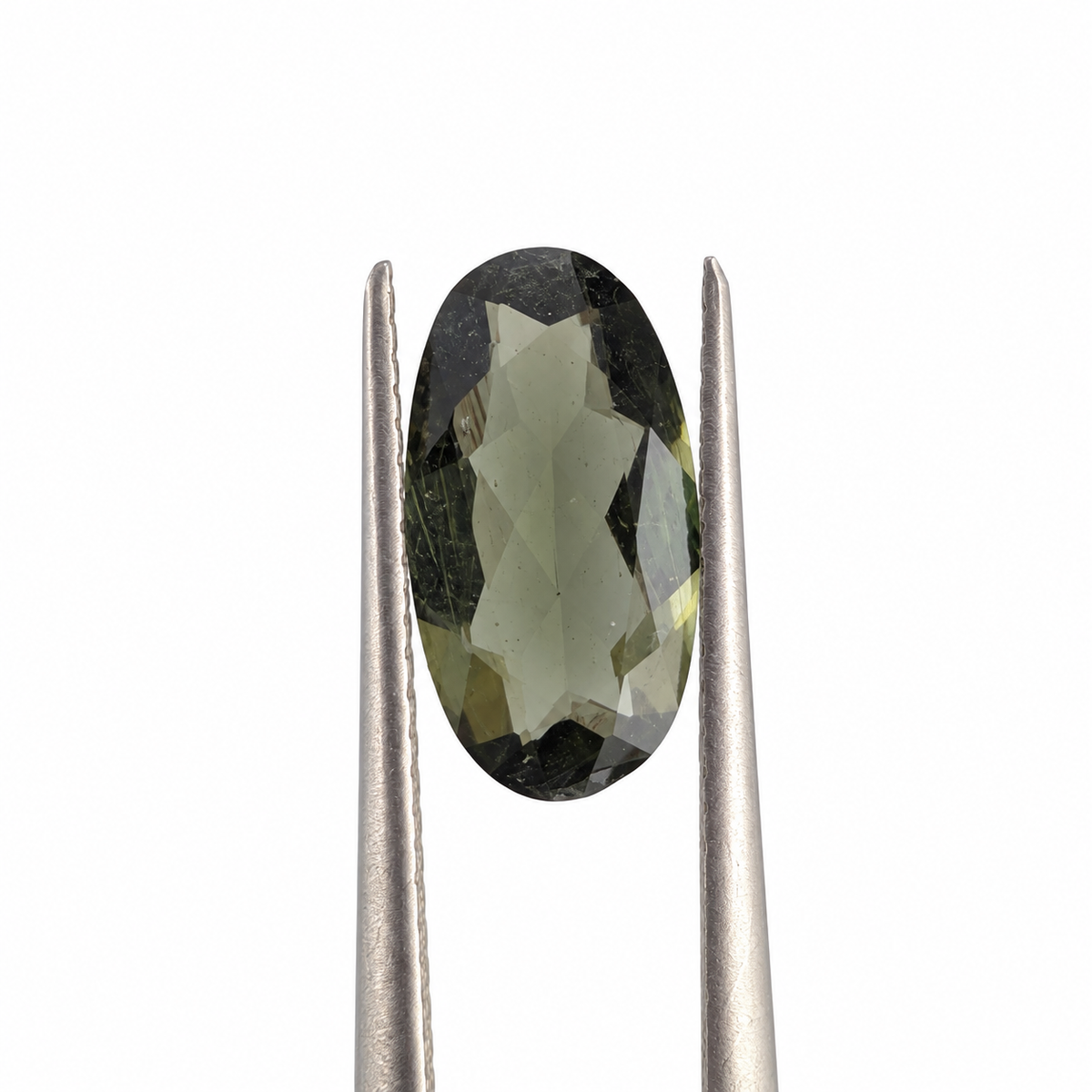 Moldavita Facetada Ovalada 12 x 6 mm