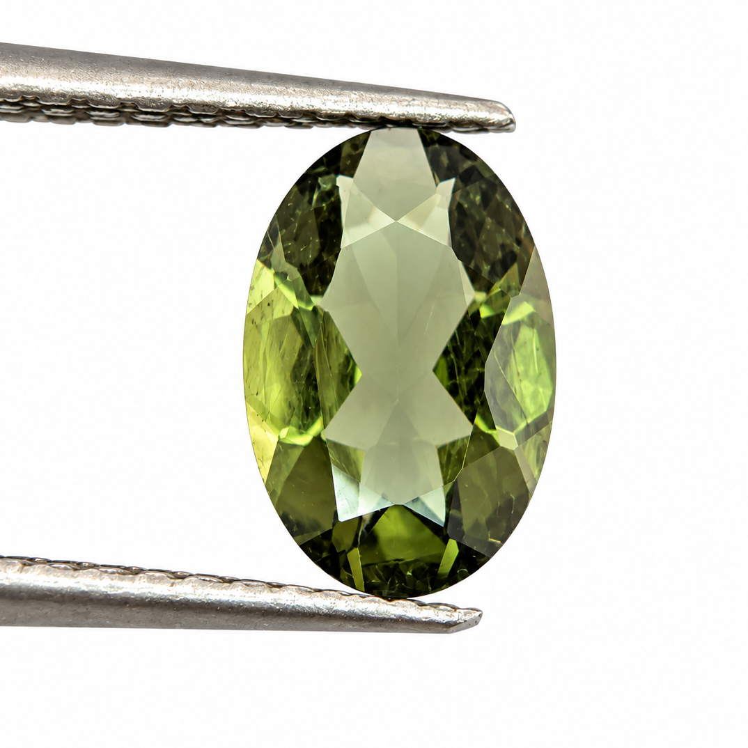 Moldavita Facetada Ovalada 9.5 x 6 mm