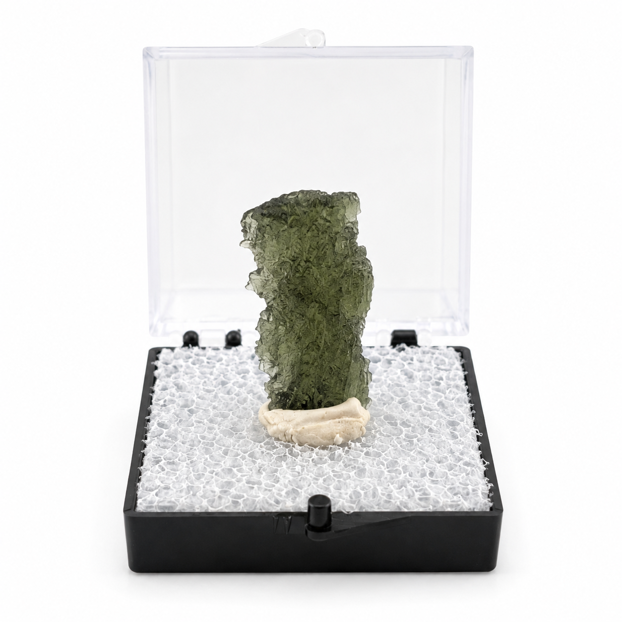 Moldavita en Bruto en Caja de acrílico 3.5 cm