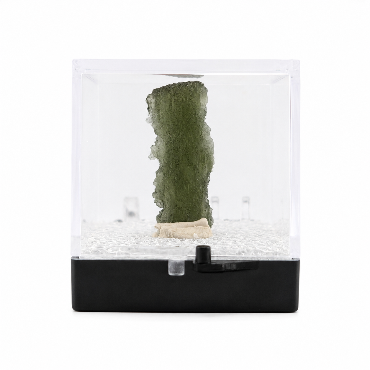 Moldavita en Bruto en Caja de acrílico 3.5 cm