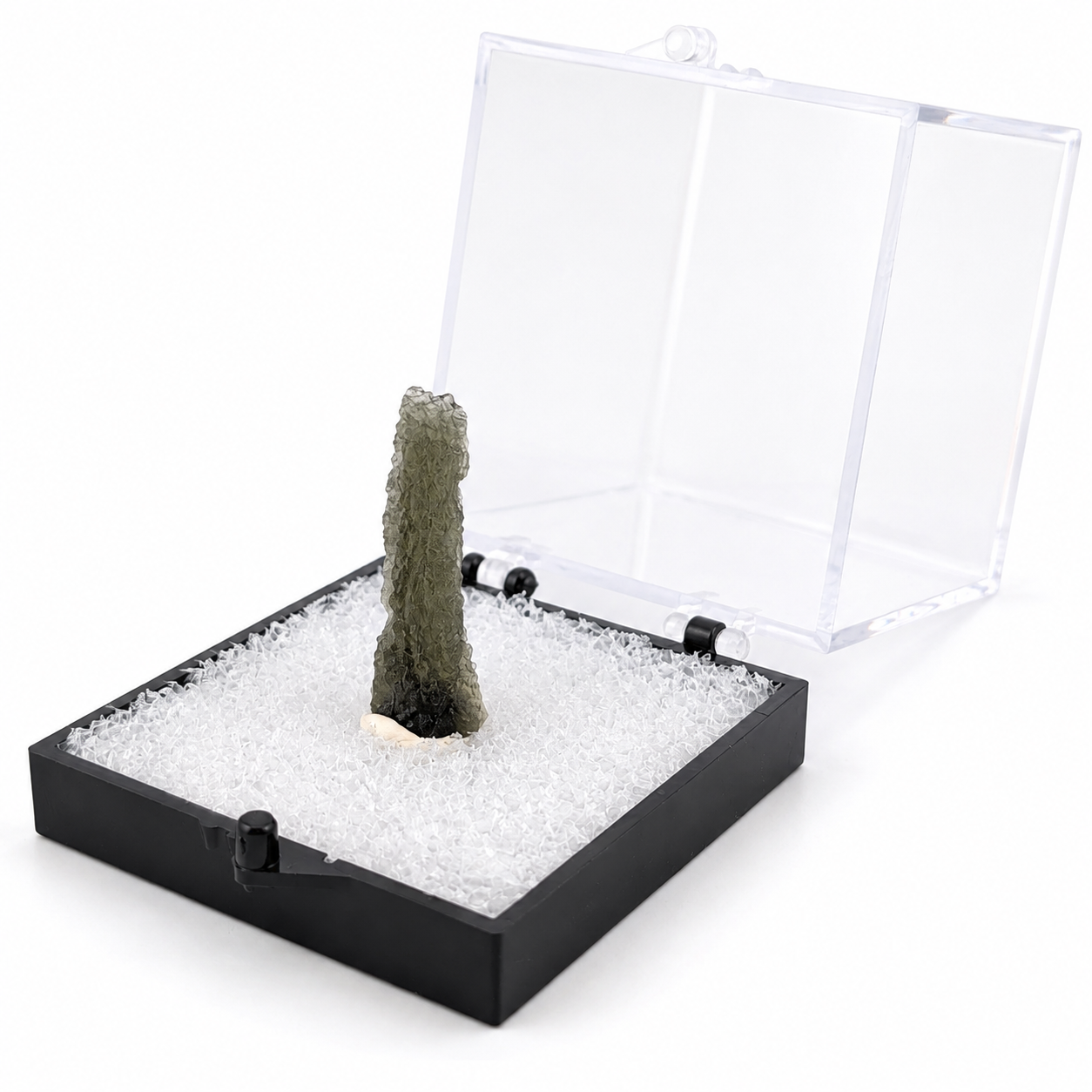 Moldavita en Bruto en Caja de acrílico 5 cm