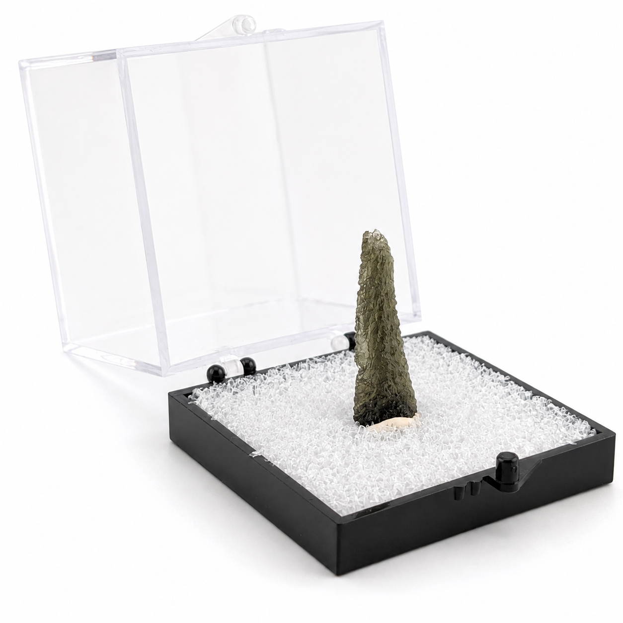 Moldavita en Bruto en Caja de acrílico 5 cm