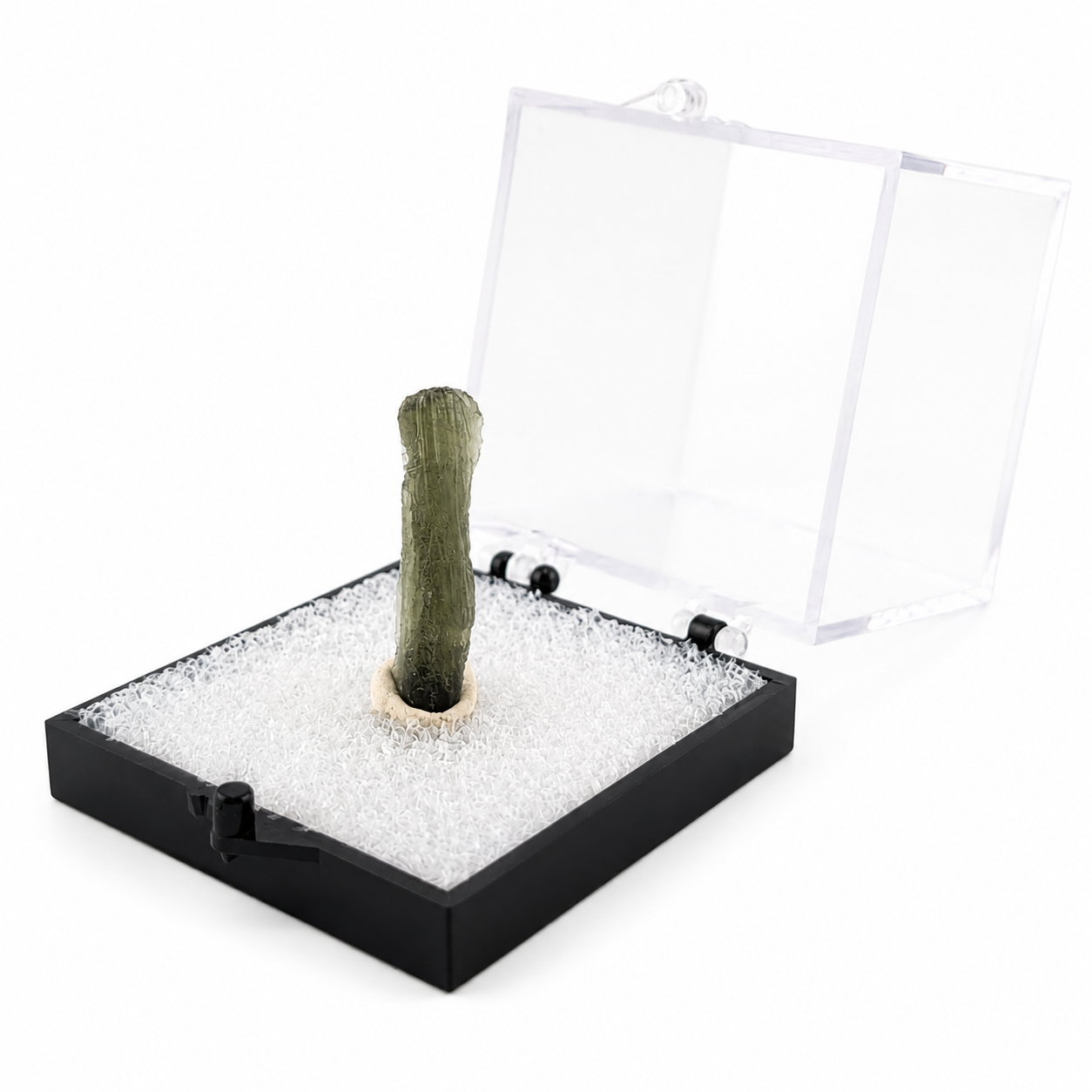 Moldavita en Bruto en Caja de acrílico 5 cm