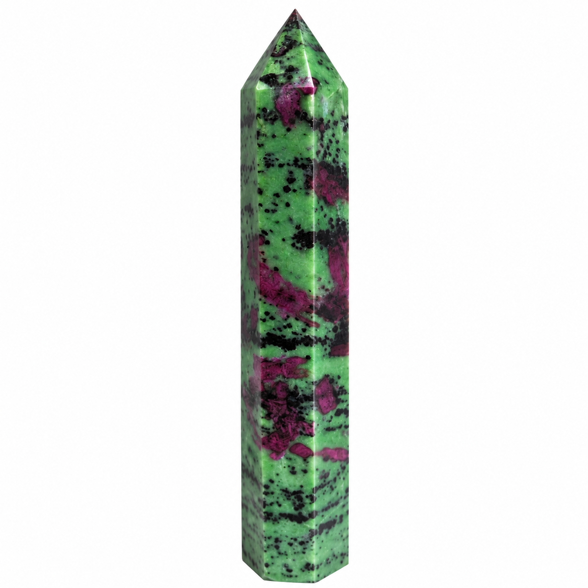 Obelisco de Zoicita con Rubí 26 x 4.5 cm