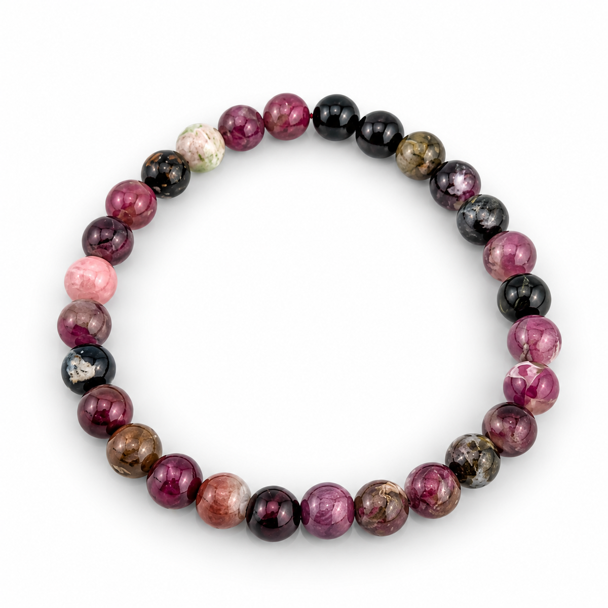Pulsera Elástica Turmalina Muticolor 7 mm