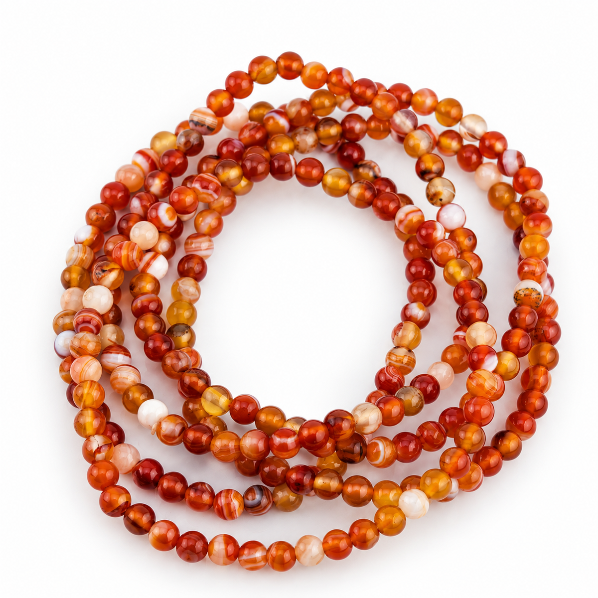 Pulsera Elástica de Ágata Cornalina 4 mm