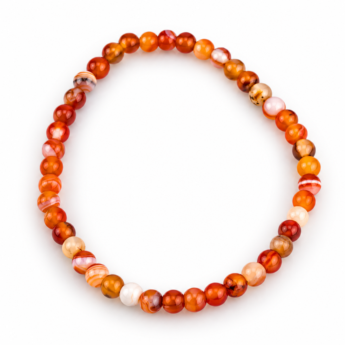Pulsera Elástica de Ágata Cornalina 4 mm
