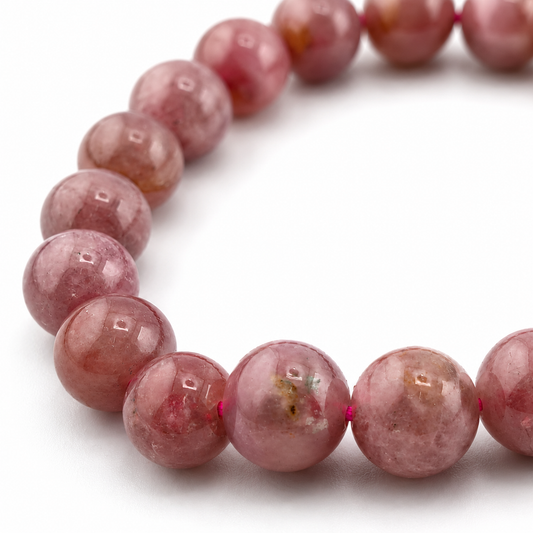 Pulsera Elástica de Cuarzo Rosa