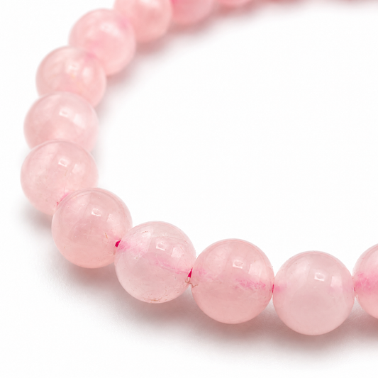 Pulsera Elástica de Cuarzo Rosa
